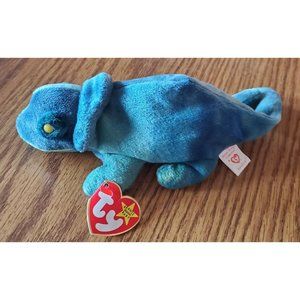 1997 Retired Ty Original Beanie Baby "RAINBOW" Chameleon P.E. Polyester Fiber